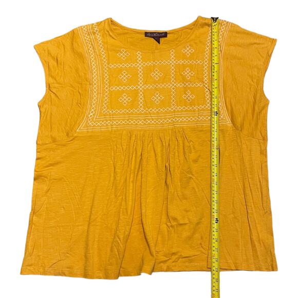 Gloria Vanderbilt Yellow Sunflower Babydoll Plus Size Shirt 3X - Picture 3 of 4